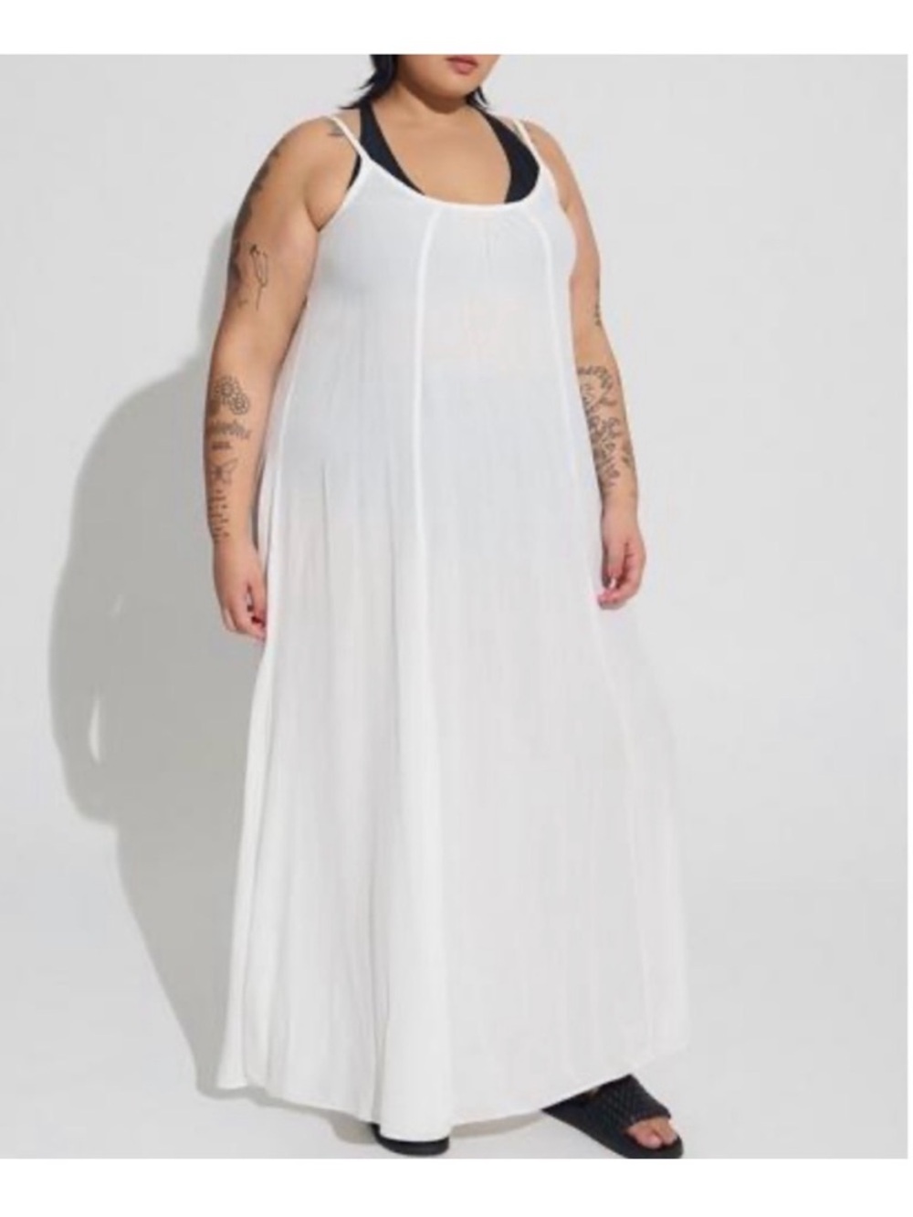 torrid White Gauze Maxi Dress Swim coverup